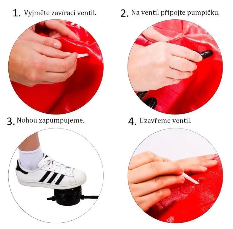 Minge de exercitii, MOVIT®, cu pompa de picior, 55 cm, negru 6/7