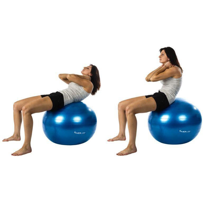 Minge de exercitii, MOVIT®, cu pompa de picior, 55 cm, rosu