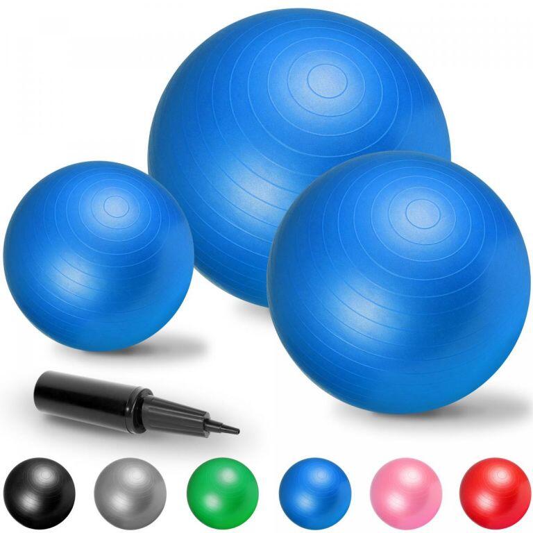 Ballon de gym - Swiss ball 65 cm bleu 3/7