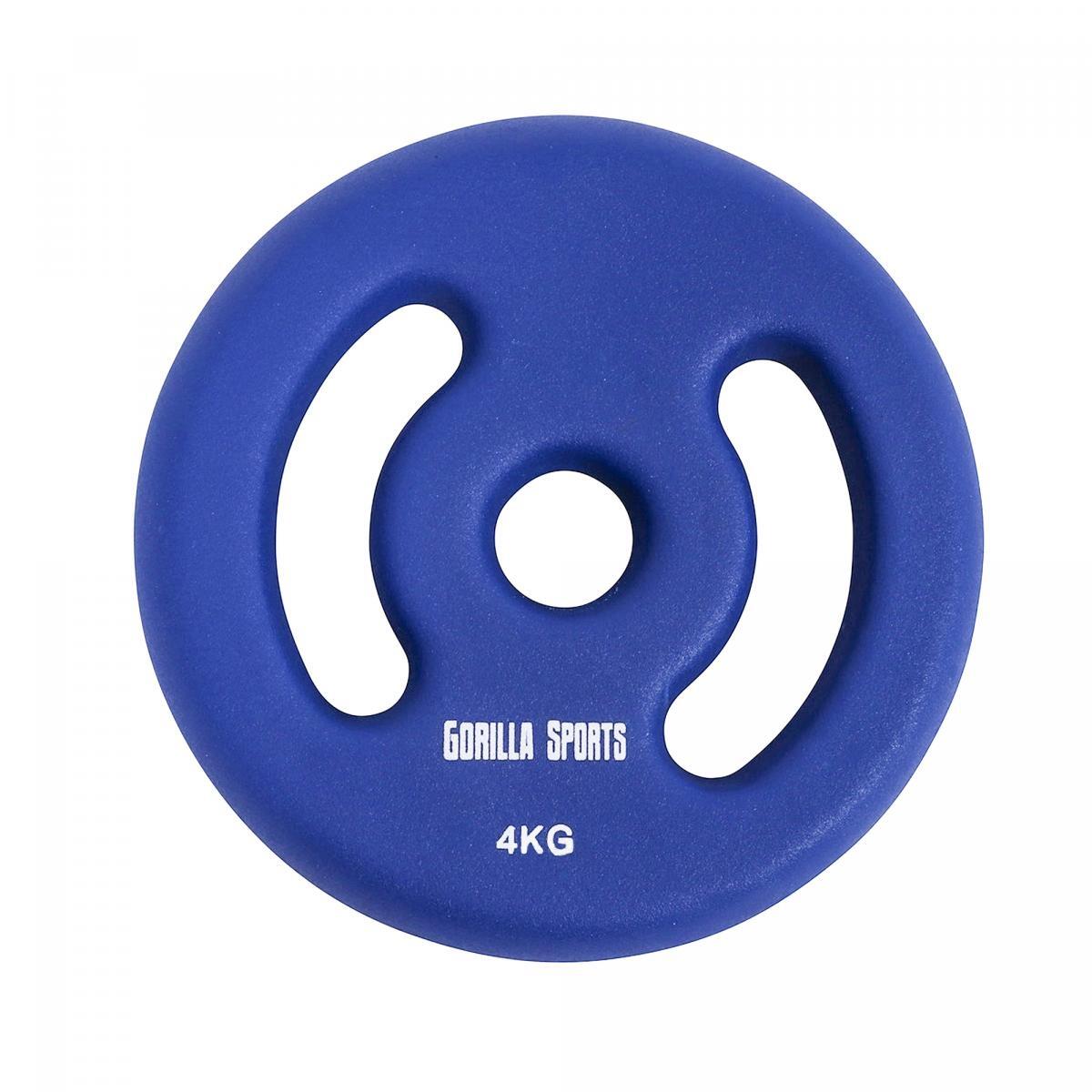 Dischi in neoprene GORILLA SPORTS 1–5 kg - ghisa, maniglie, foro 31 mm 2/7