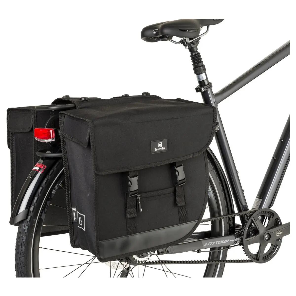 Sacoche double de vélo Hybride hydrofuge noire 3/7