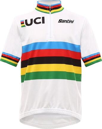 Maillot Manches Courtes Enfant Santini Champion du Monde UCI Blanc