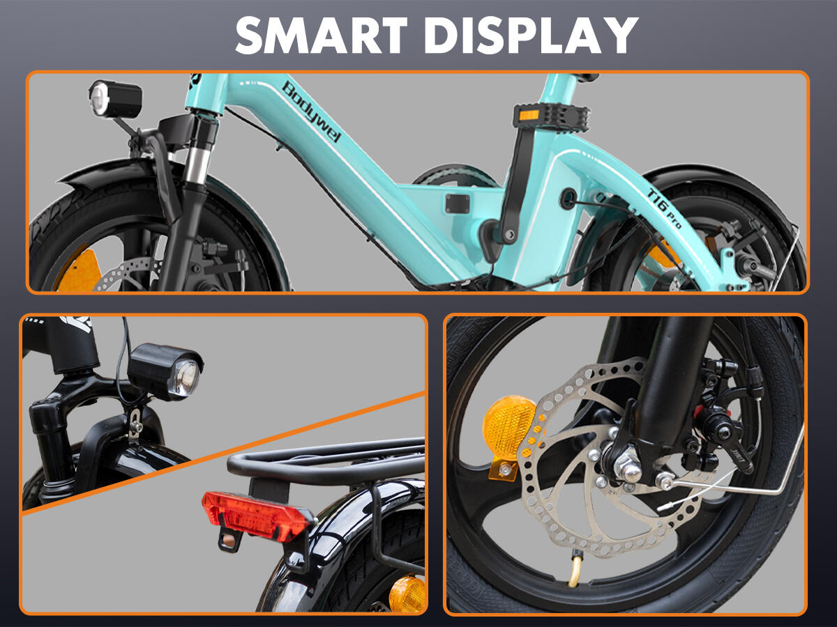 T16PRO-HJ vélo électrique urbain adulte, batterie 36V10Ah, pneus 14". 12/12