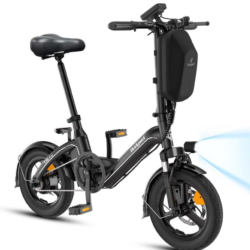 T16PRO bicicletă electrică pentru adulți cu baterie 36V 10Ah și roți de 14 inci.