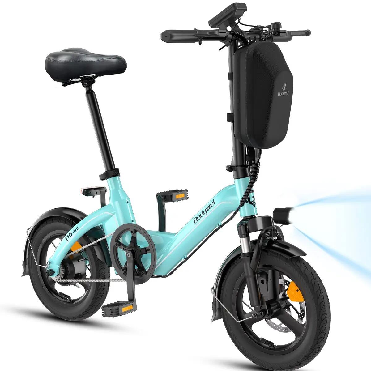 T16PRO bicicleta elétrica adulto (sem bagageiro), bateria 36V10Ah, pneus 14". 2/9