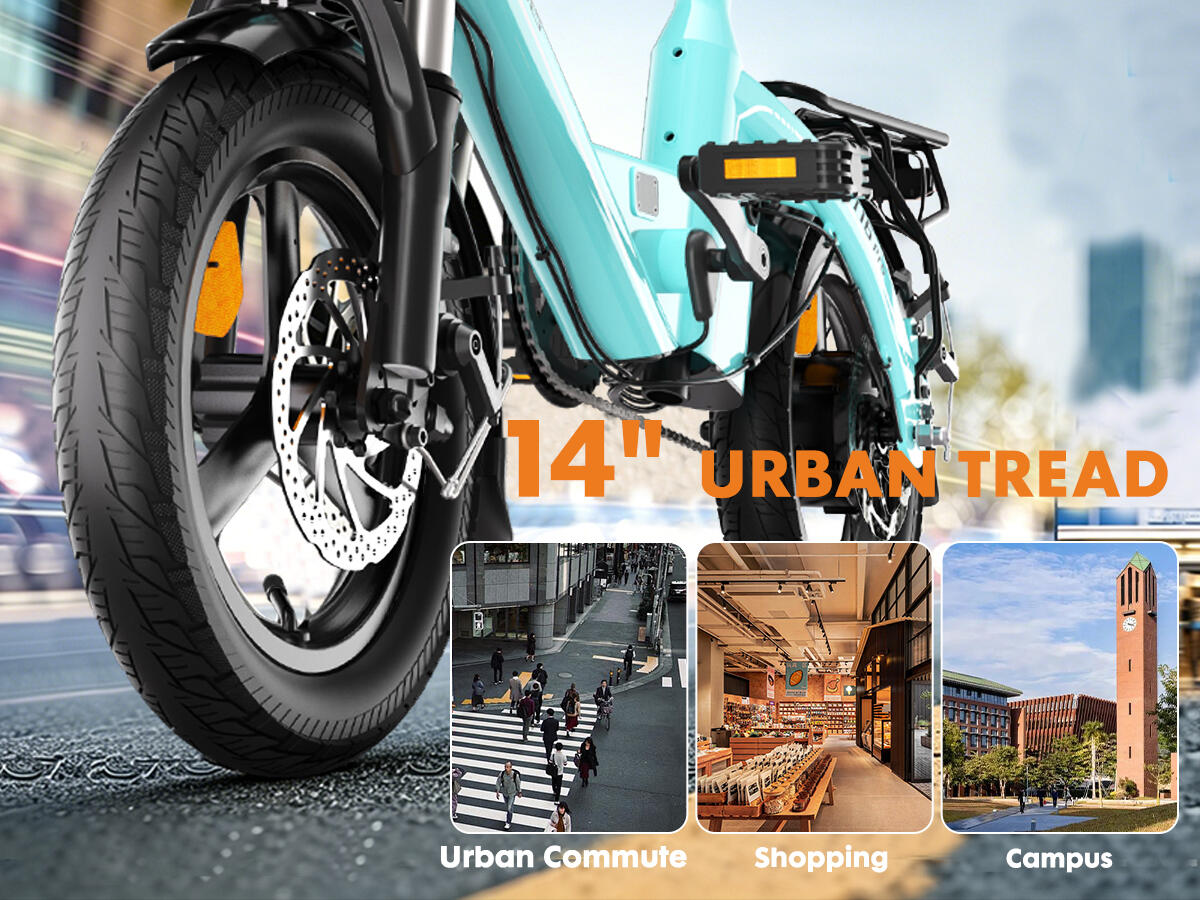 T16PRO-HJ vélo électrique urbain adulte, batterie 36V10Ah, pneus 14". 11/12