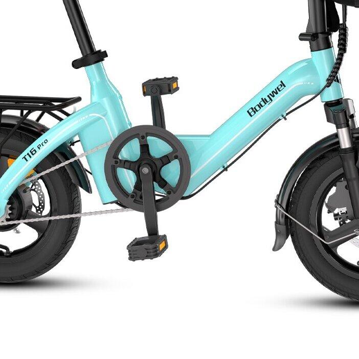 T16PRO-HJ bicicletă electrică urbană adulți, baterie 36V 10Ah și roți de 14 inci