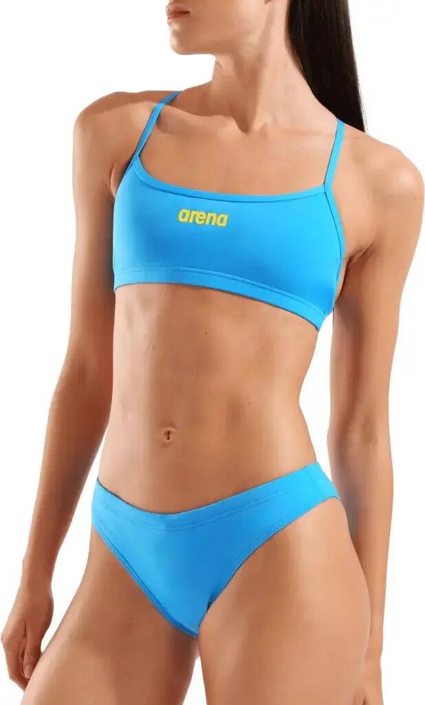 Maillot de Bain Arena Bandeau Solid Bleu/Jaune Femme 3/7