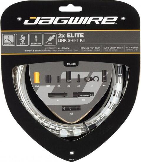 Jagwire Kabels & Jackets Kit 2x Elite Link Shift Kit Zilver