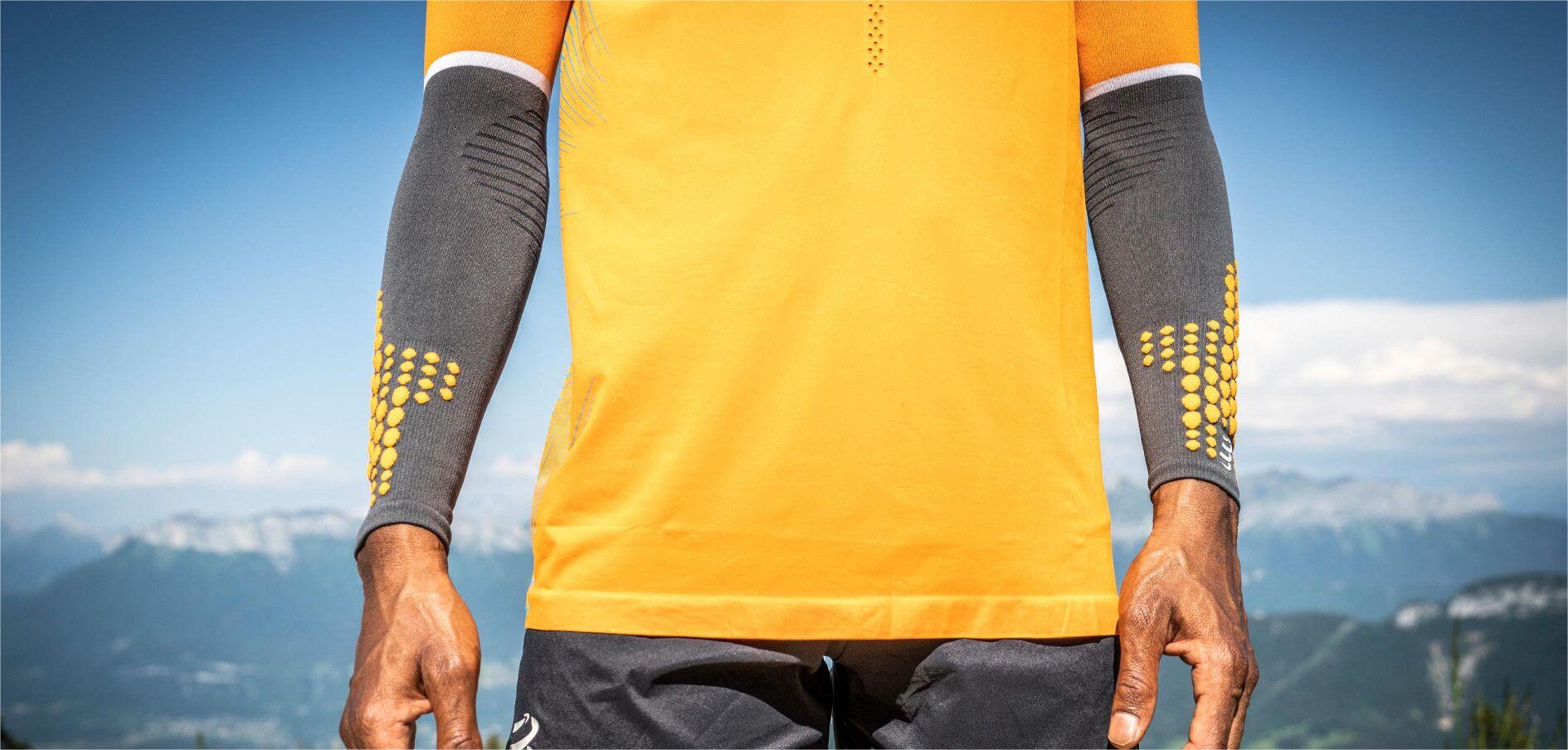 Compressport ArmForce Ultralight Sleeves Grey/Orange 4/4