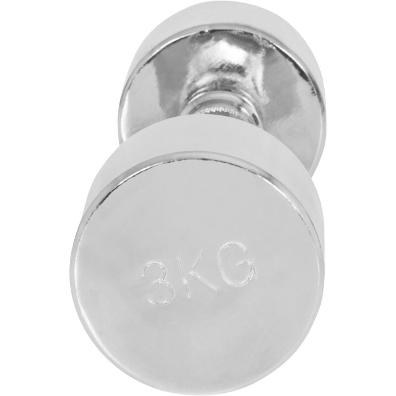 Set de 2 Gantere cromate cu greutate fixa 6 KG - 2 x 3 KG