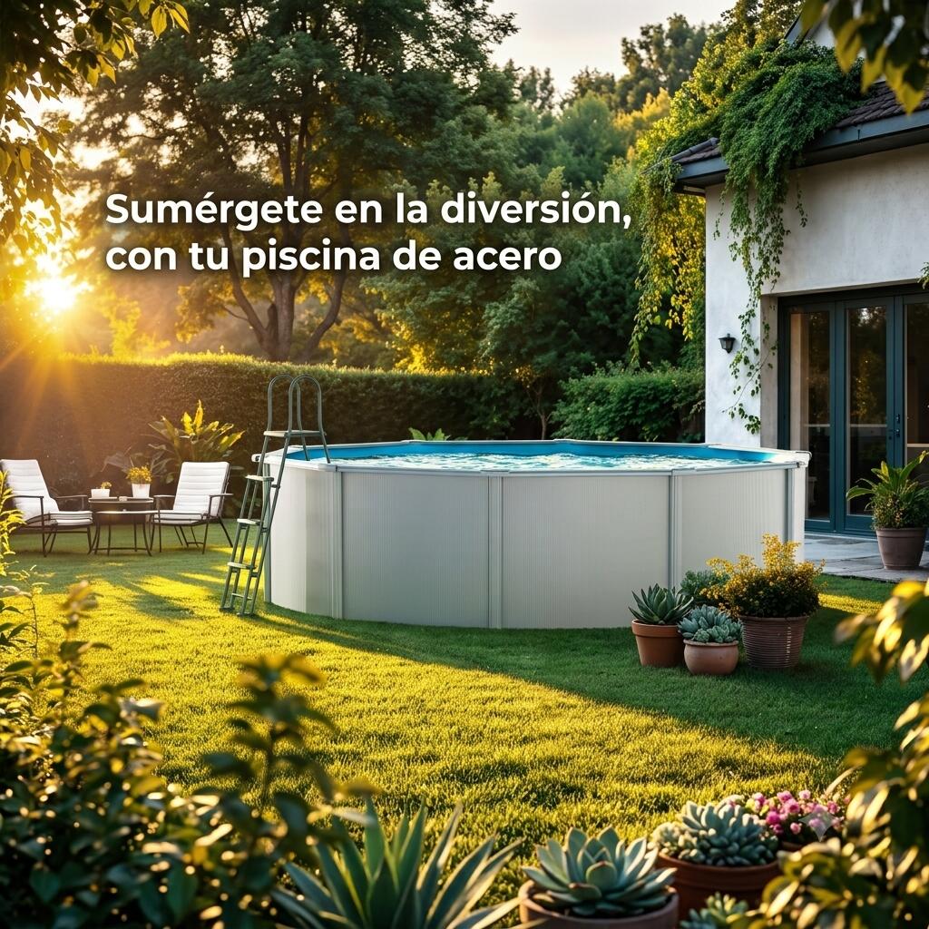 Piscina acero BLANCO con filtracion AQUALOON Ø 300 x 120 cm 7/7