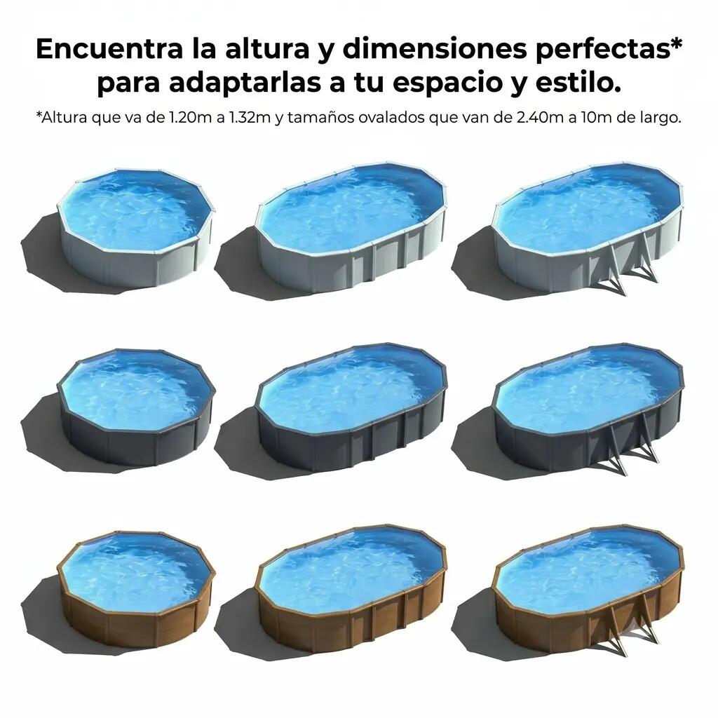 Piscina elevada Gre Wet circular chapa branca depuradora 350x120 6/7