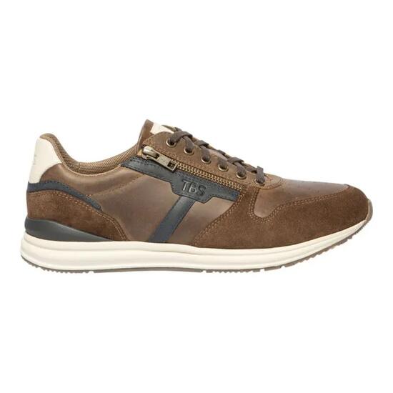 Chaussures - homme - baskets zippées cuir - slimane - cognac