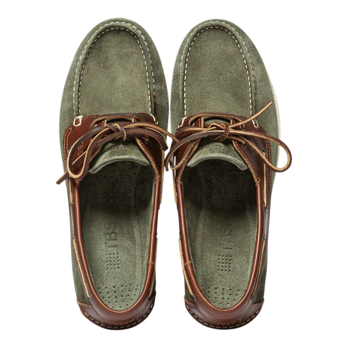 Chaussures - Nautisme - Homme - Lacets cuir, talon 18 mm - PHENIS Vert 3/4