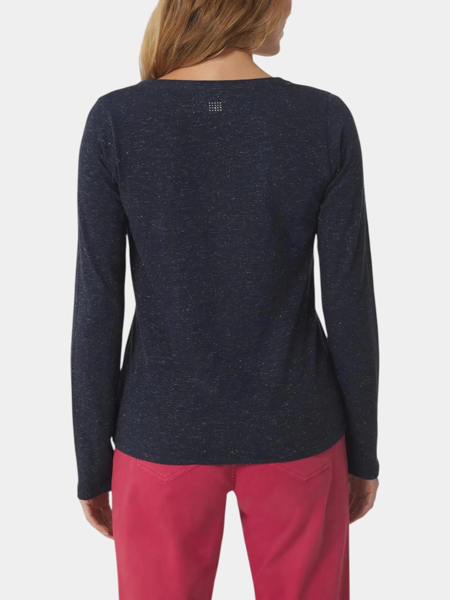 T-shirt manches longues - femme - col v - adinalon bleu marine 2/6
