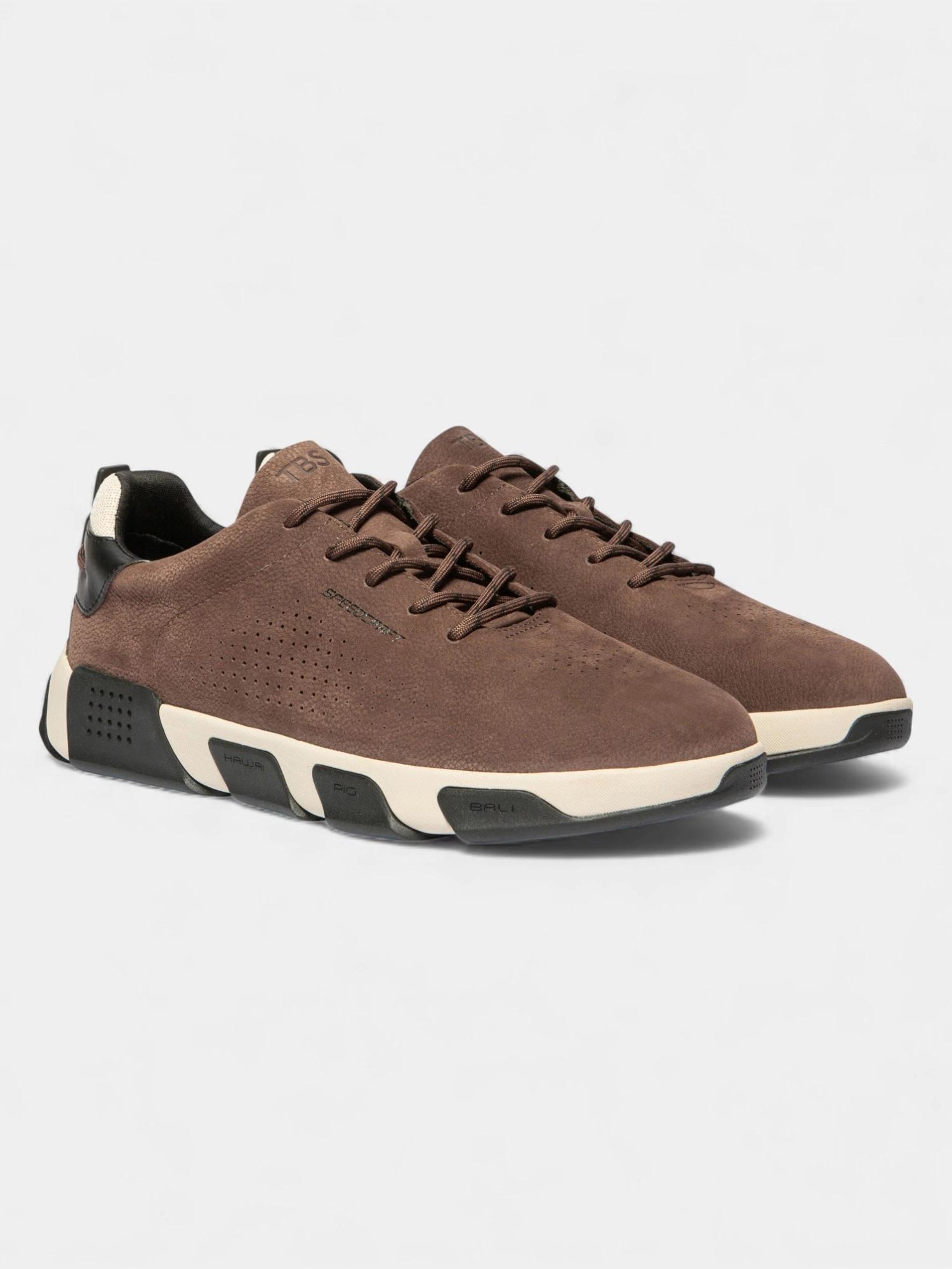 Chaussures de running - homme - cuir, lacets - jazbary - marron 2/5