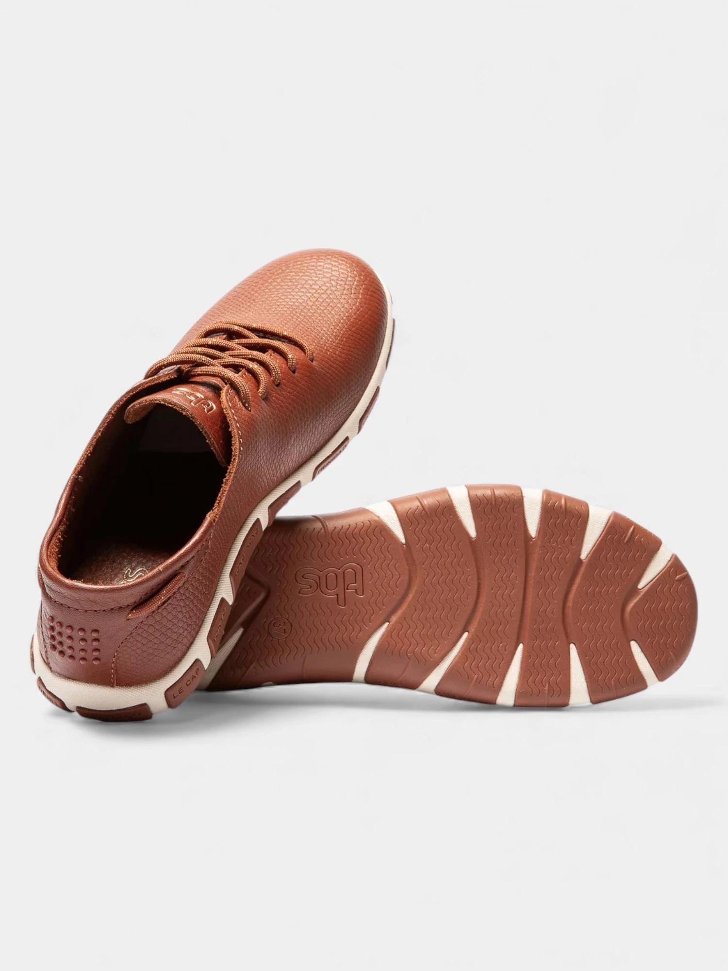Baskets - Sneakers - Femme - Confort, cuir - JAZARU - Marron 4/5