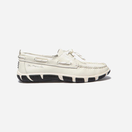 Chaussures bateau - femme - lacets, talon 25 mm - janaele beige