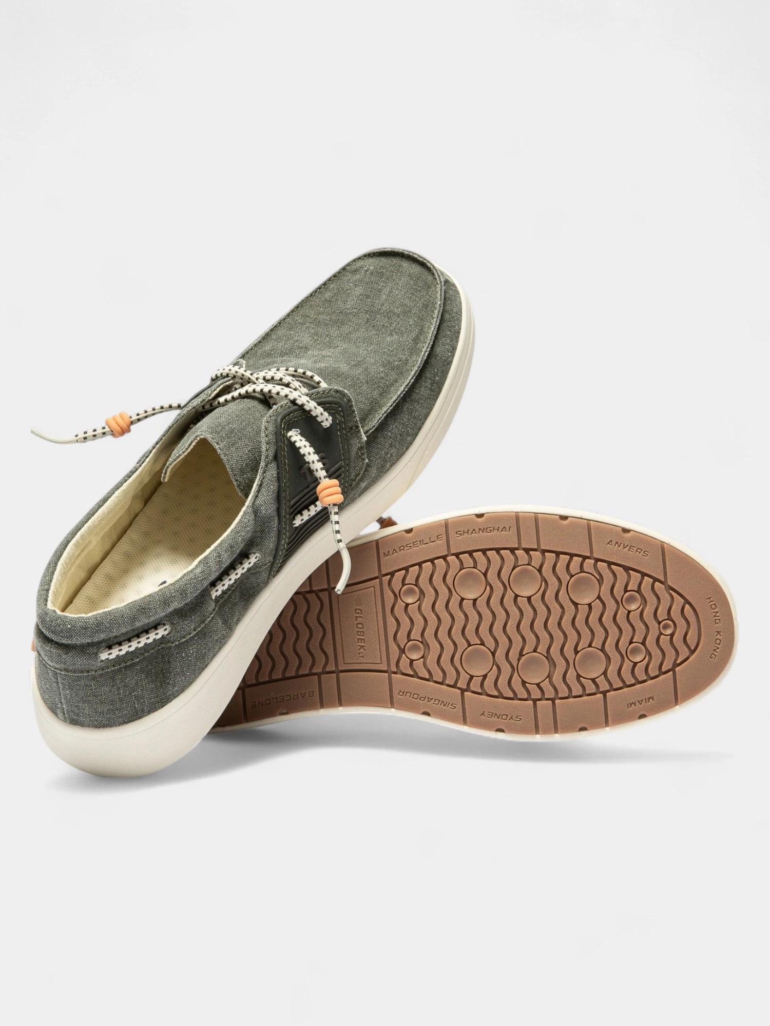 Chaussures bateau - homme - lacets élast. - geoboat - vert 4/5