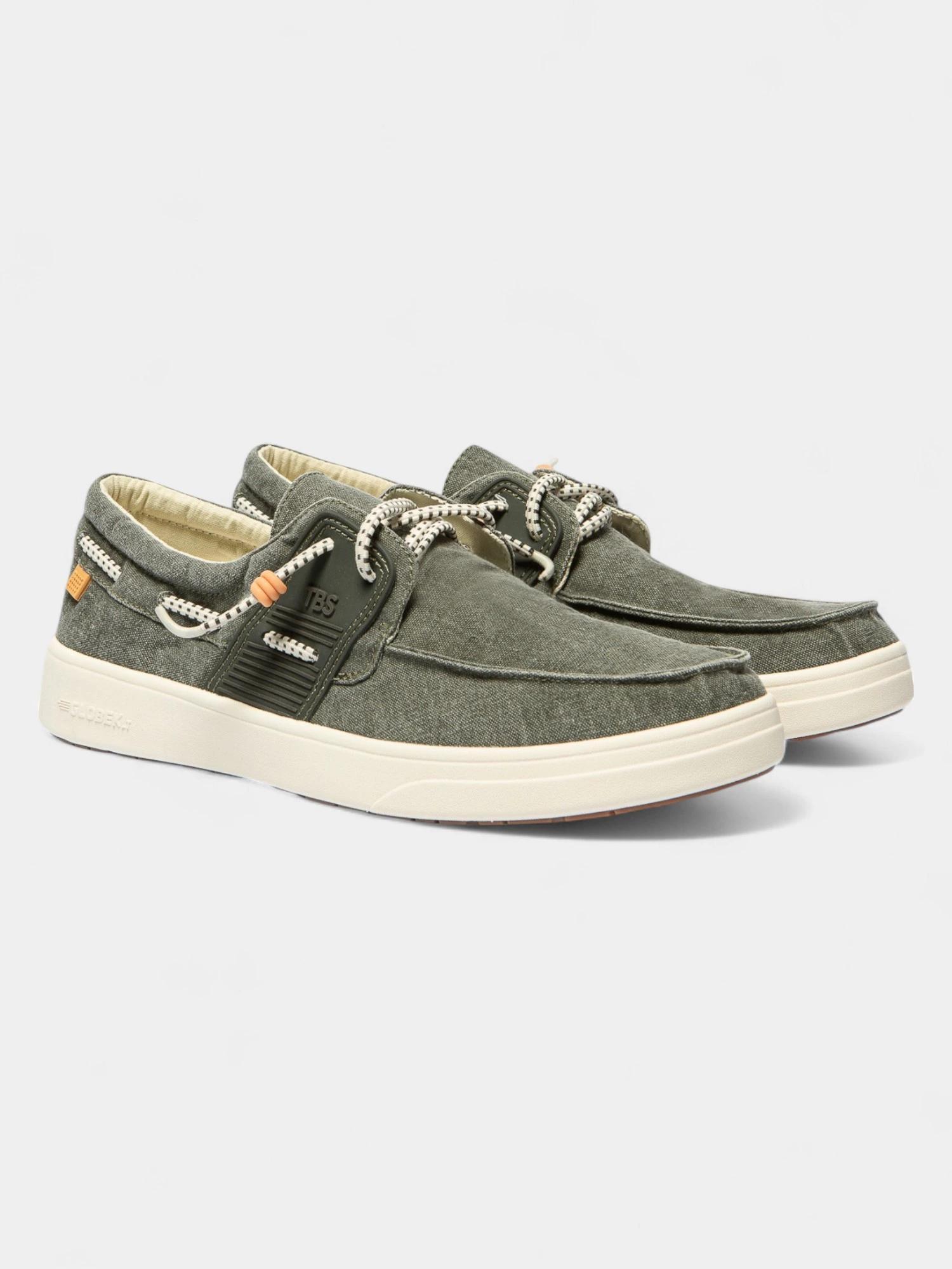 Chaussures bateau - homme - lacets élast. - geoboat - vert 2/5