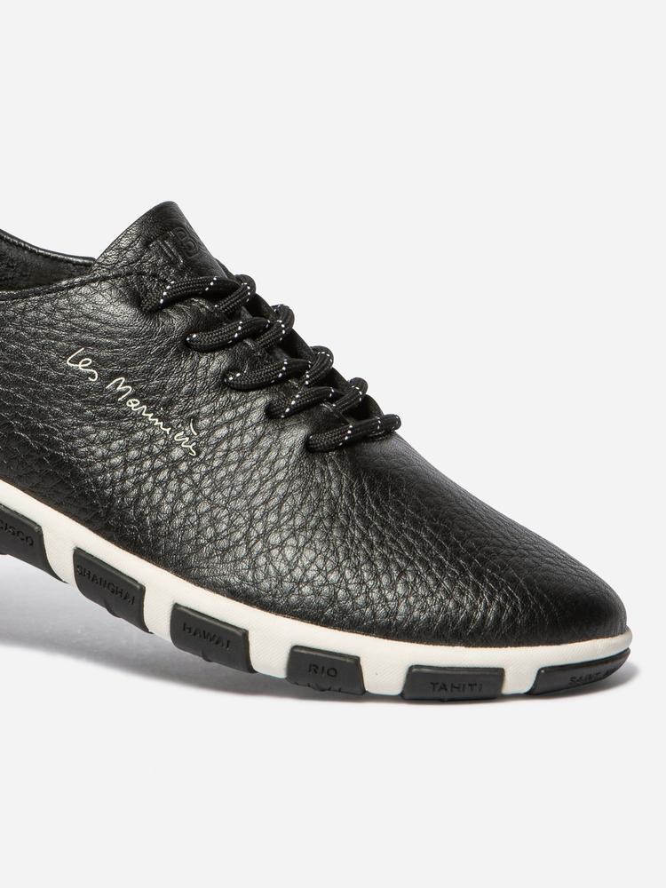 Chaussures - Lifestyle - Femme - Cuir, Lacets - JAZARU - Noir 3/4