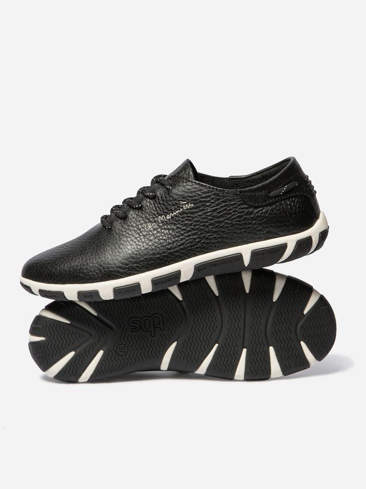 Chaussures - Lifestyle - Femme - Cuir, Lacets - JAZARU - Noir 2/4