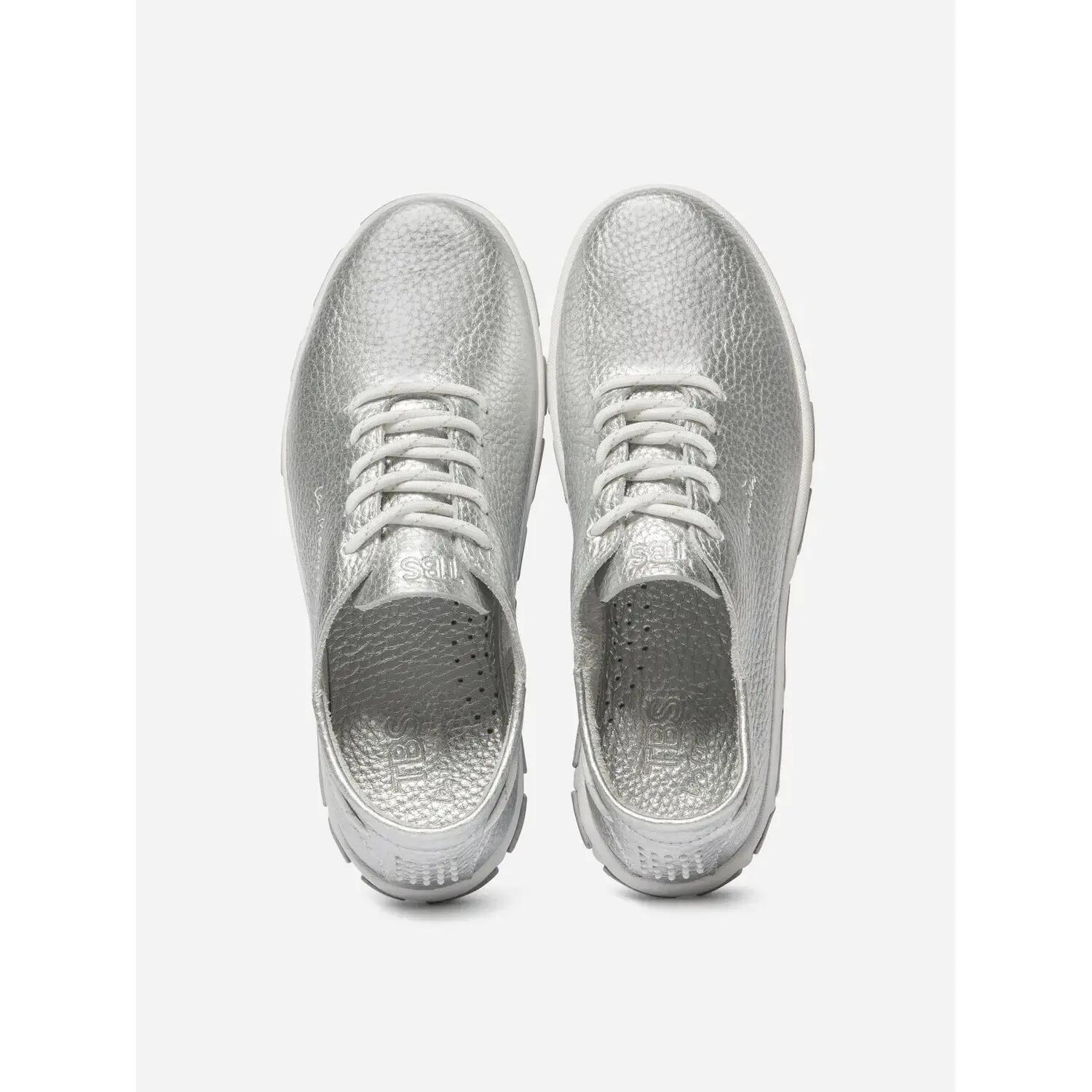 Baskets - Sneakers - Femme - Cuir, Talon 25 mm - JAZARU Gris 3/5