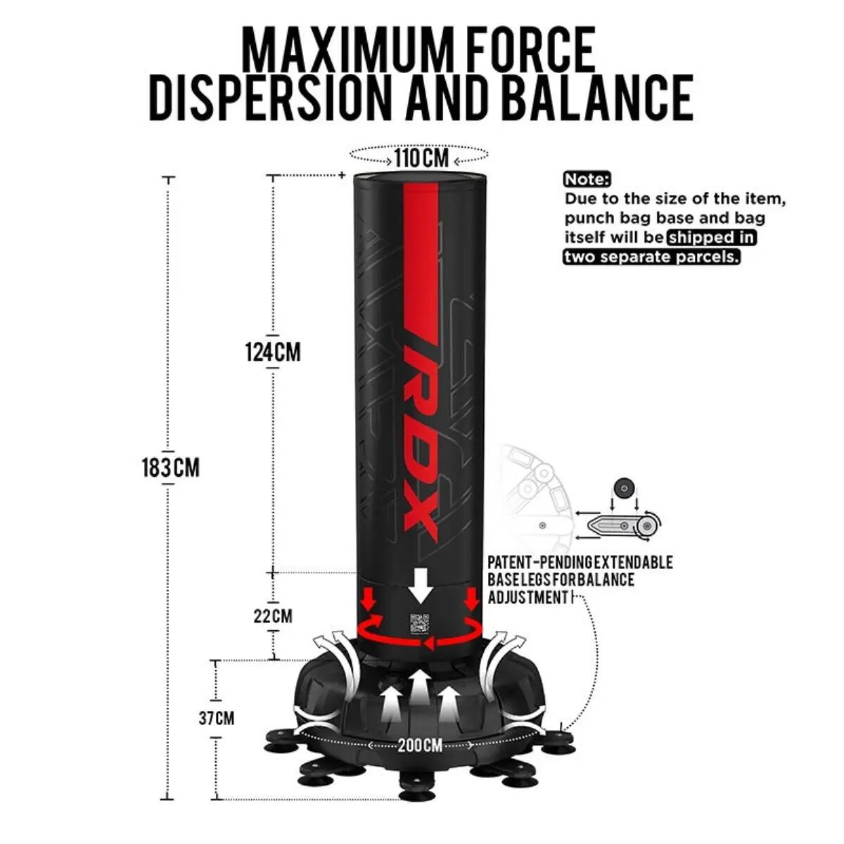 Sacco boxe autoportante F6 + guanti – Rosso 11/11