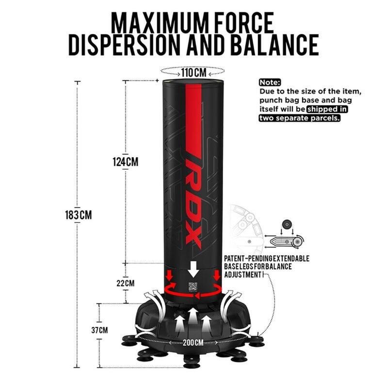 Set sac box de podea Rdx F6 6FT cu mănuși incluse - Roșu