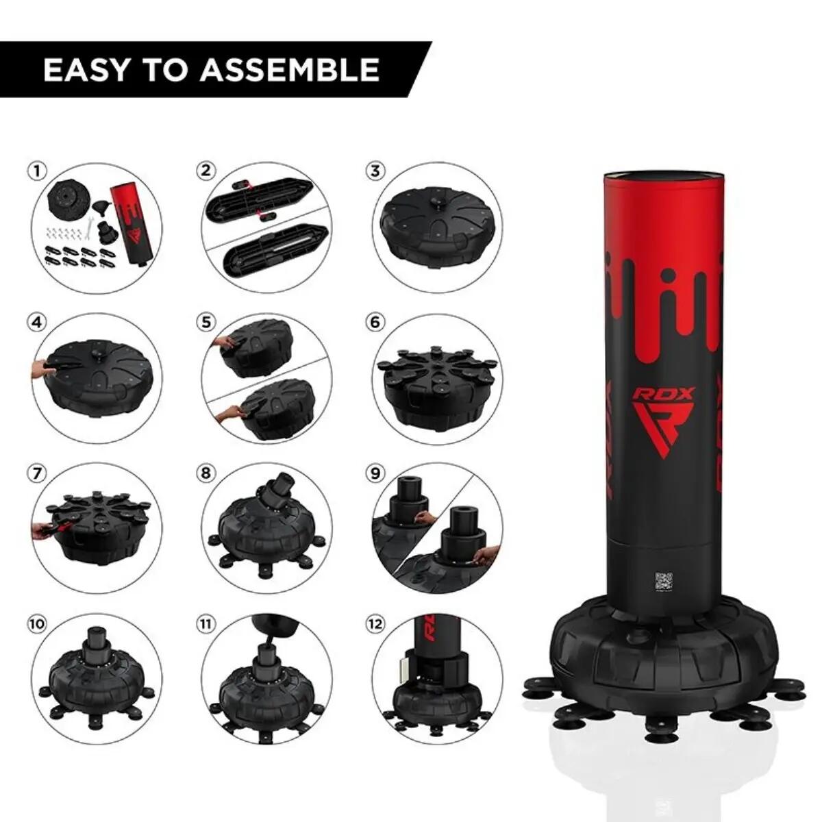 Free standing punching bag F9 + gloves – Red 13/13