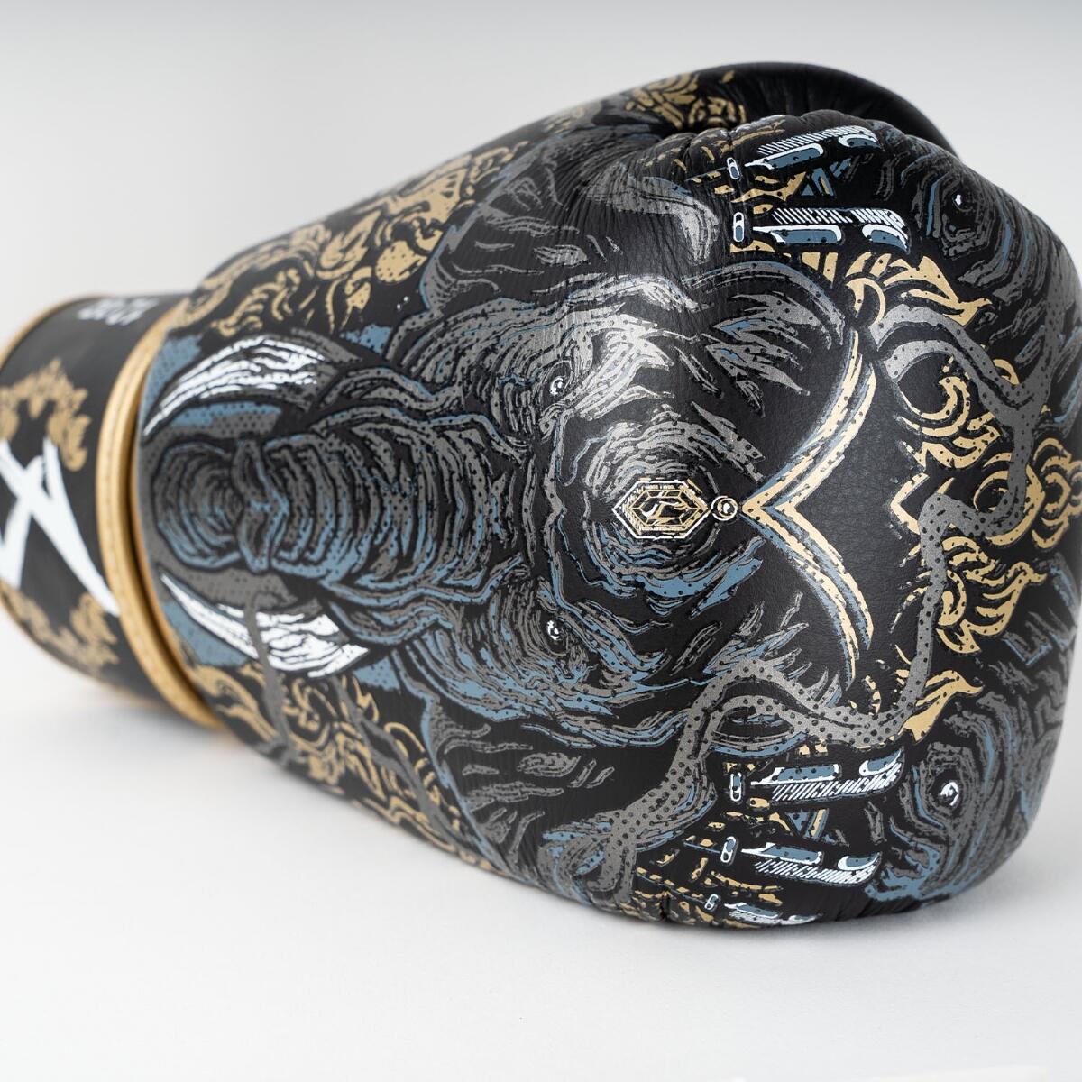Gants de boxe 8 WEAPONS – Noir/Or – 16 Oz – Three Elephants 2.0 15/15
