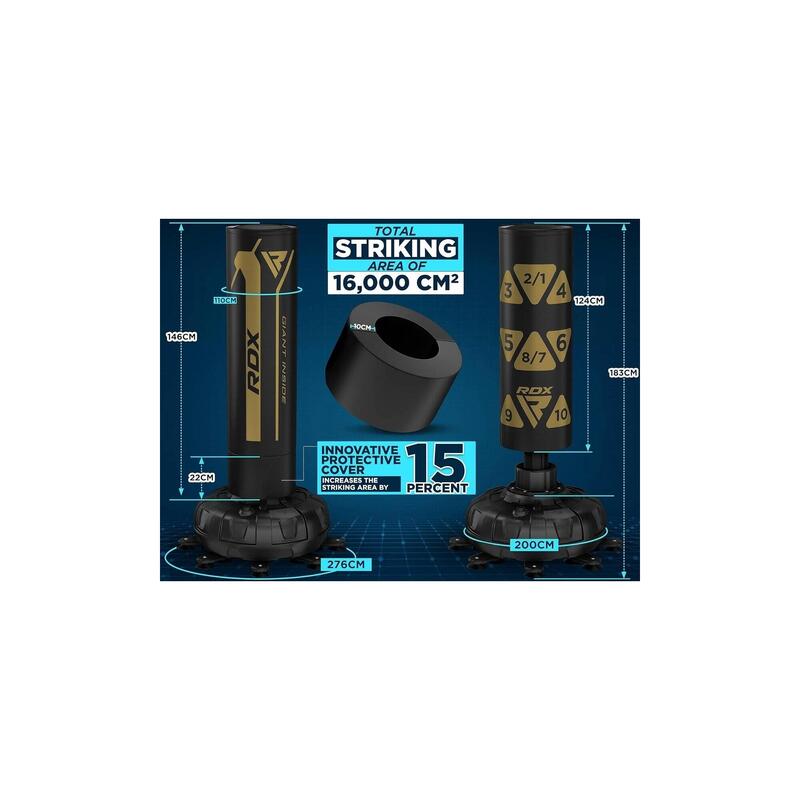 Set sac box podea RDX Target KT Ronin, manusi incluse, auriu, 6FT