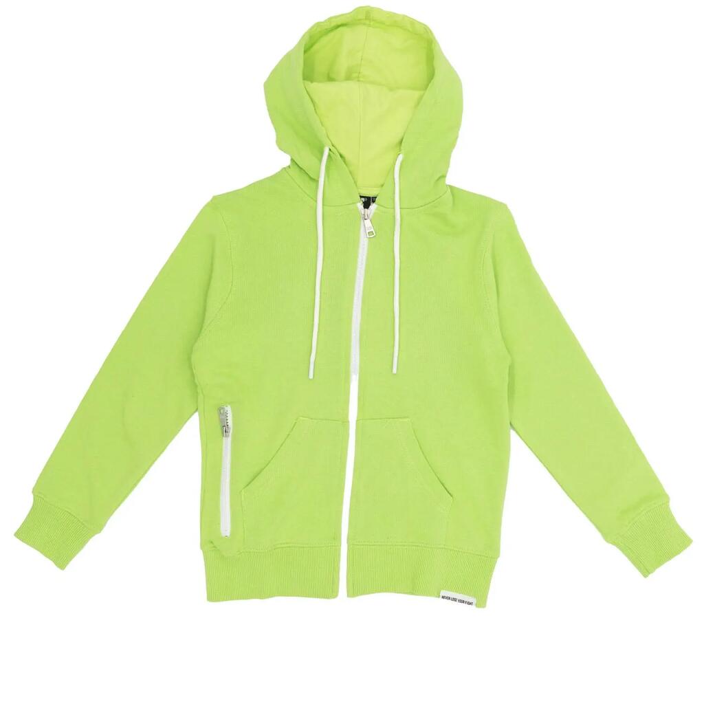 Boy hoody full zip Fluo