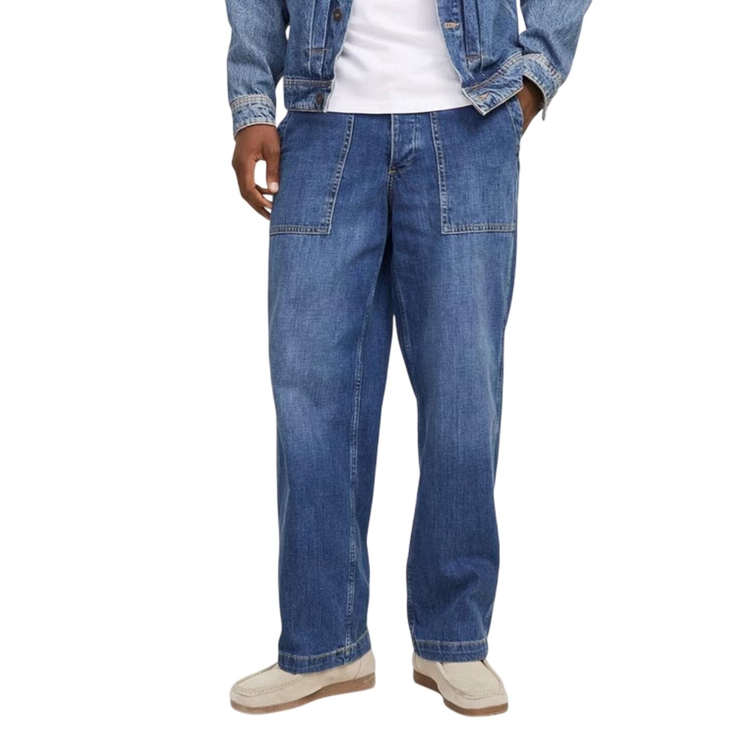 Jack And Jones Mens Denim Carpenter Wide Leg Relaxed Fit Jeans