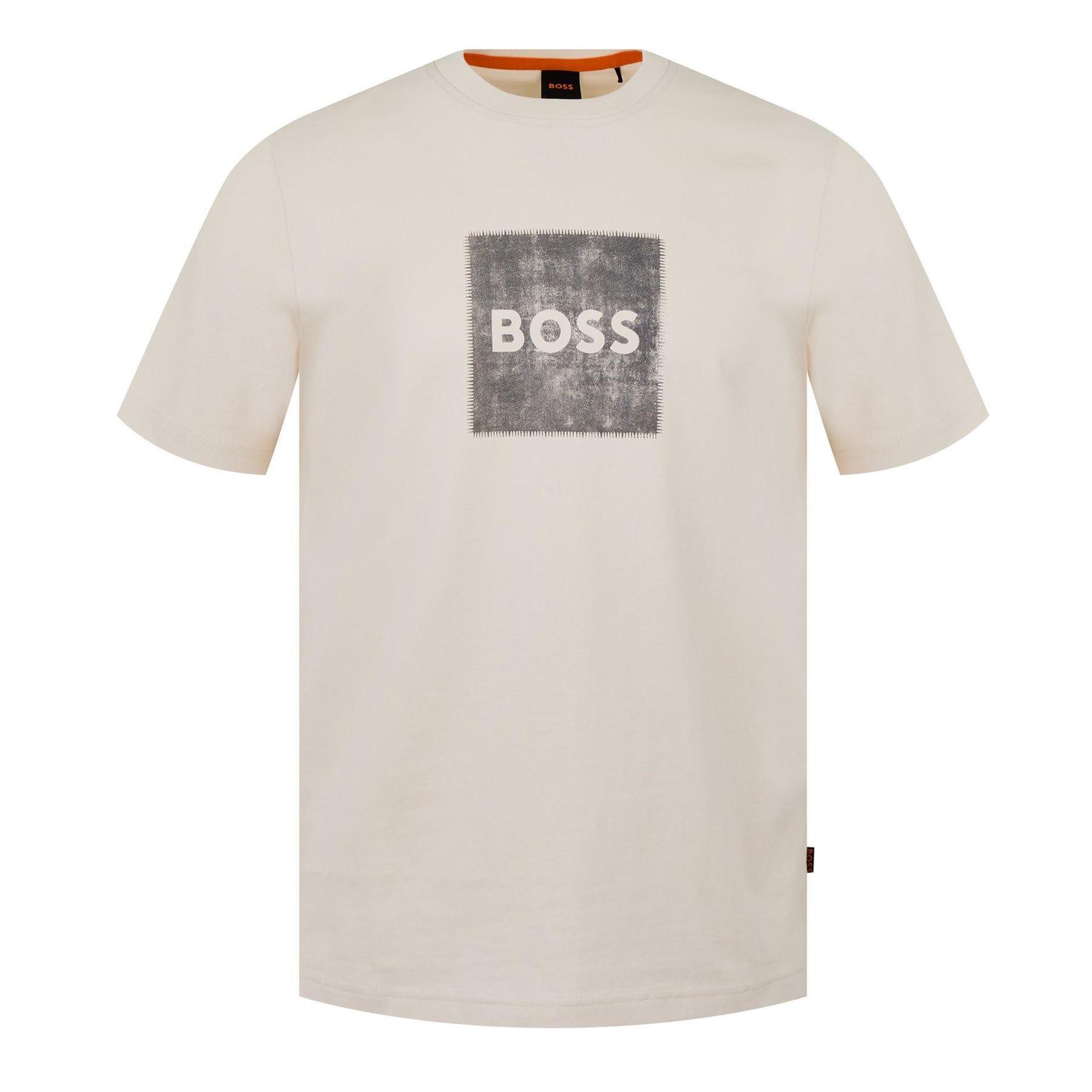 Boss Mens Stitched Cotton Logo T-Shirt