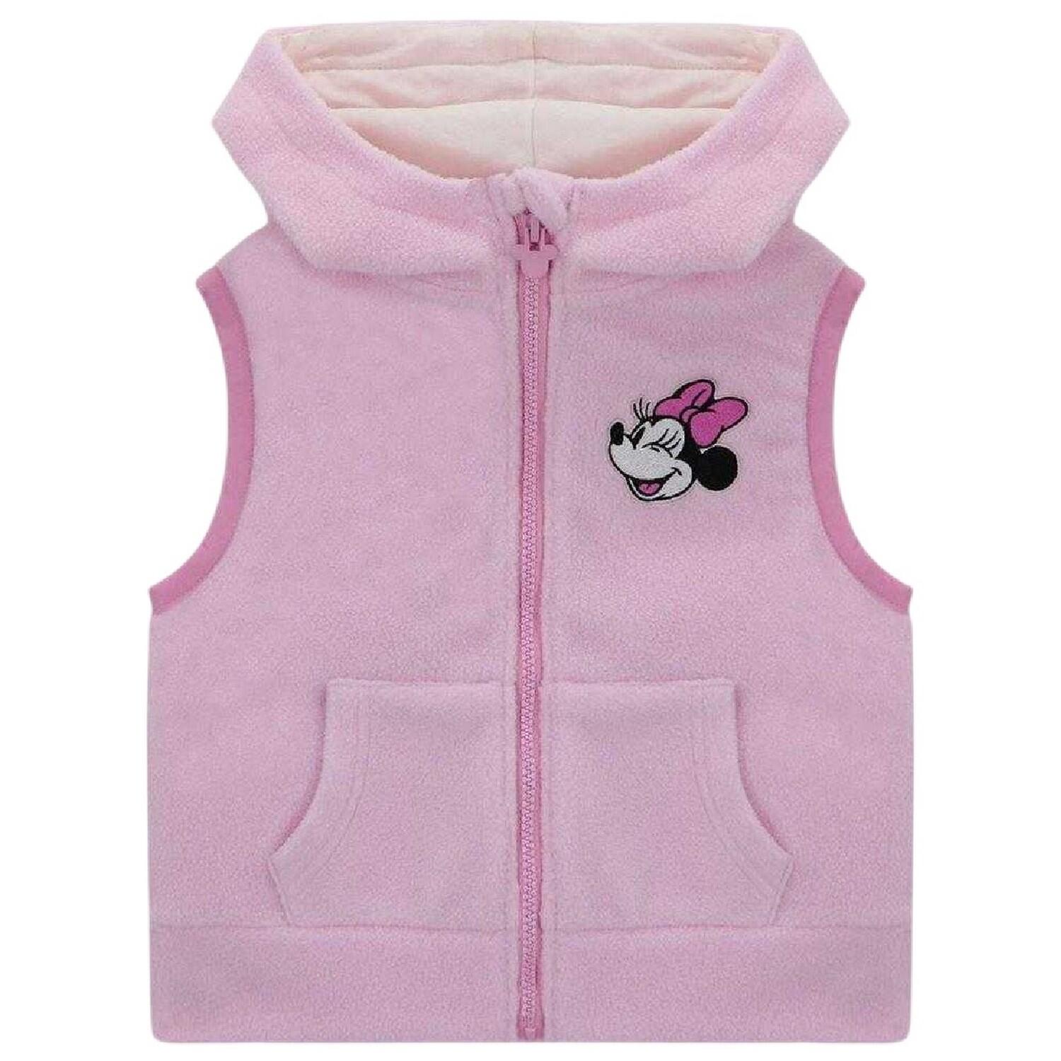 Disney Childrens/Kids Minnie Mouse Fleece Hooded Gilet