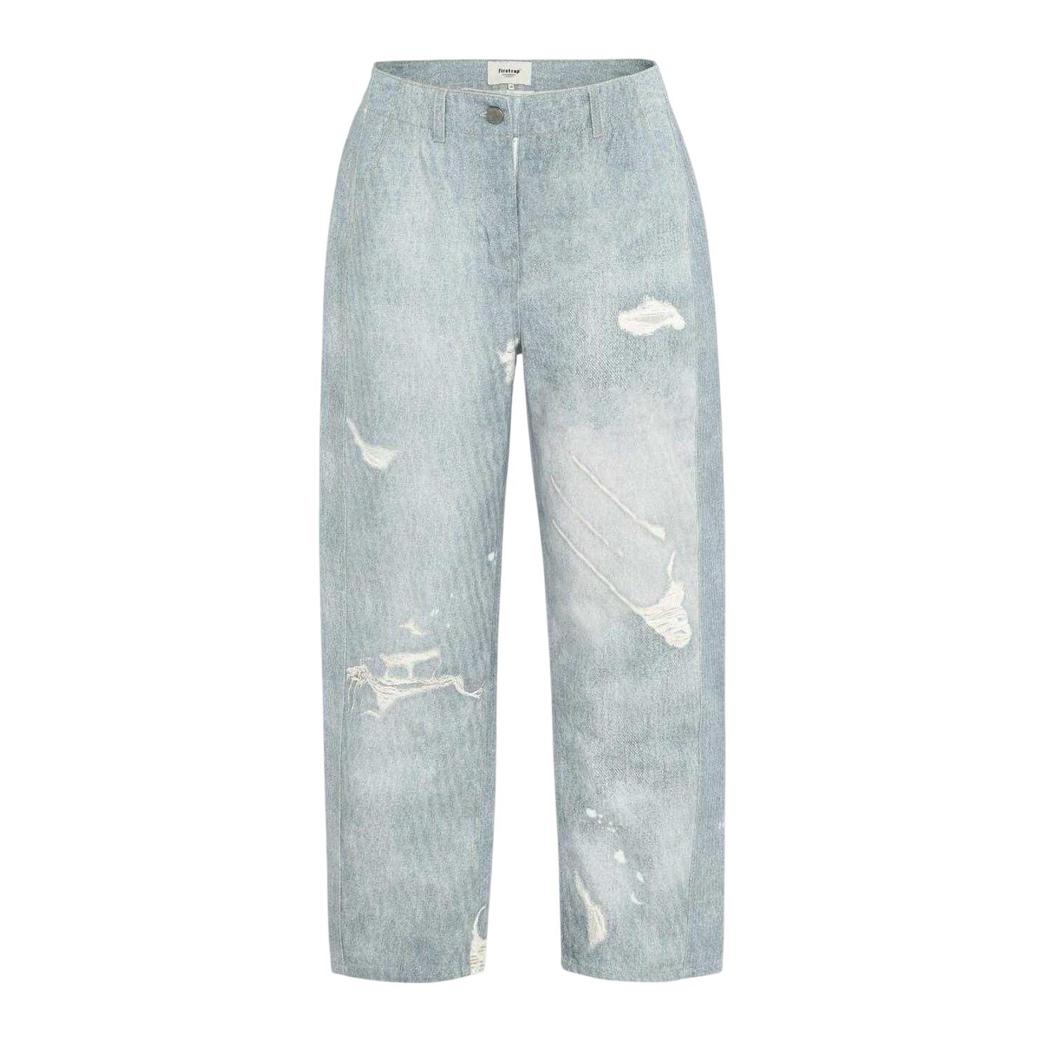 Firetrap Womens/Ladies Cotton Distressed Relaxed Fit Jeans