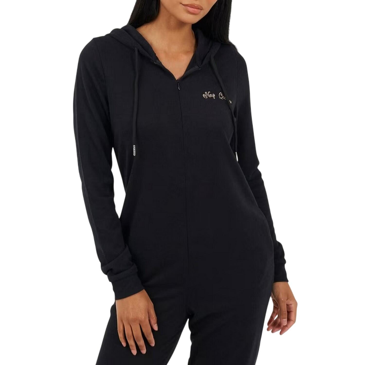 Brave Soul Womens/Ladies Lettering Hooded Long-Sleeved All-In-One Nightwear