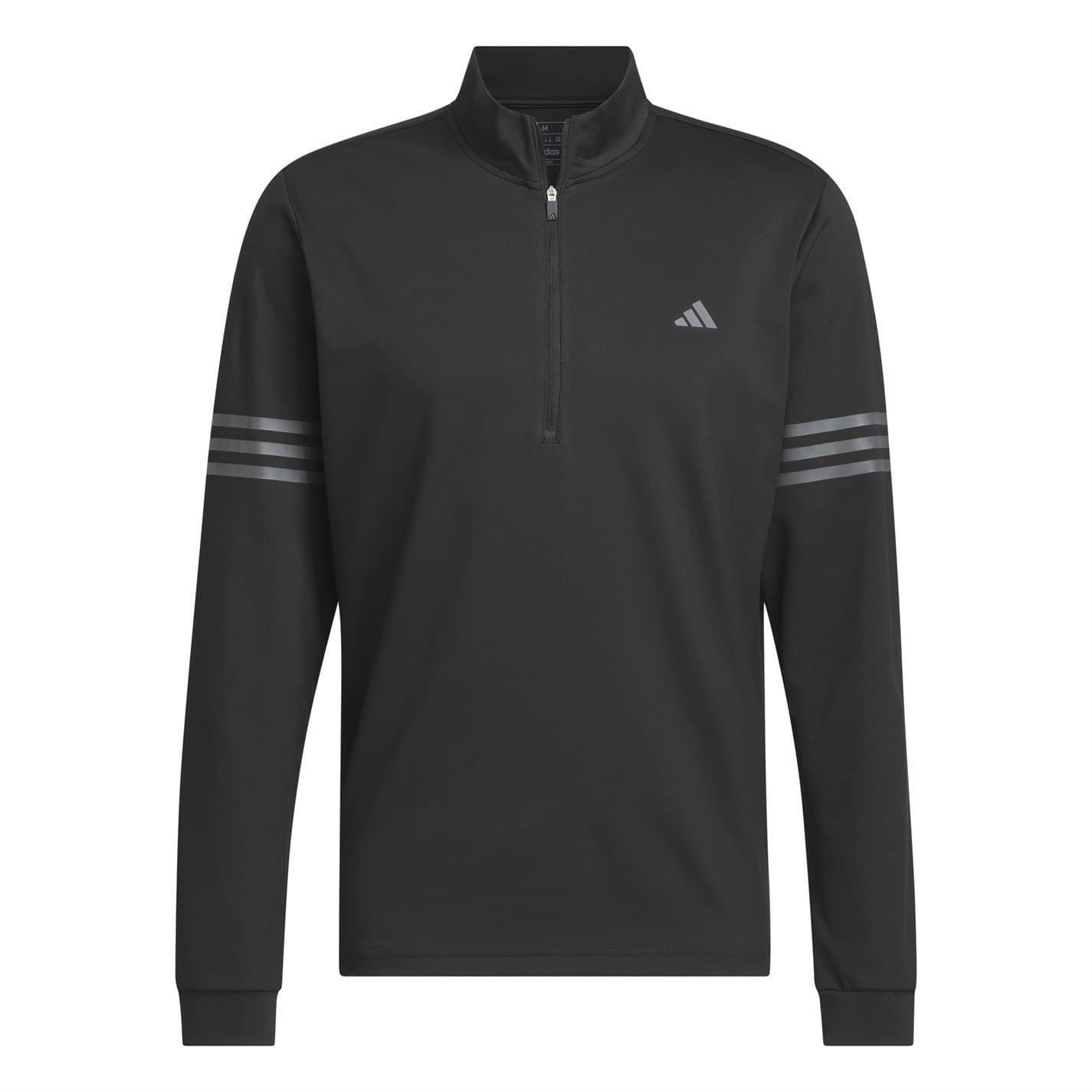 Adidas Mens 3 Stripes Quarter Zip Track Top