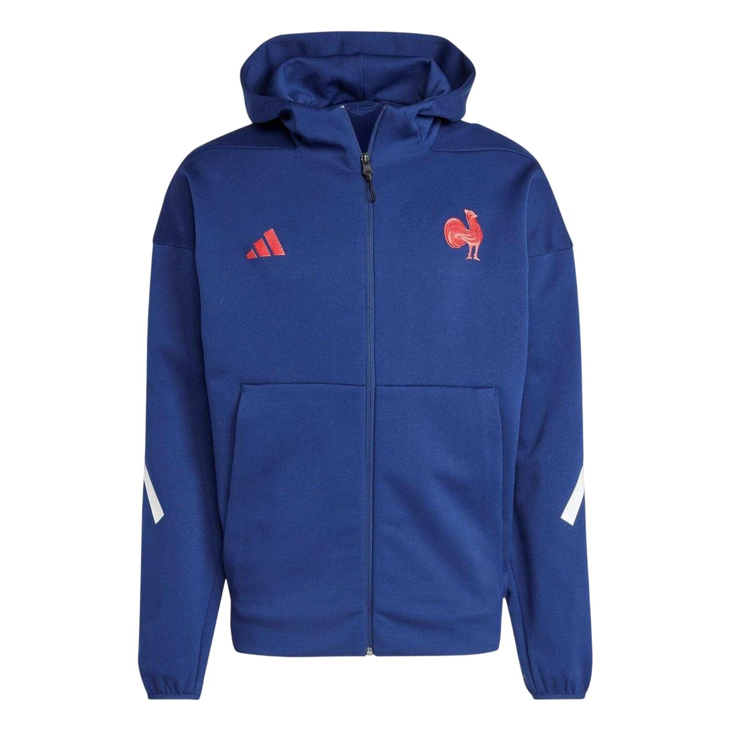 Adidas Mens ZNE France FFR Travel Full Zip Hoodie