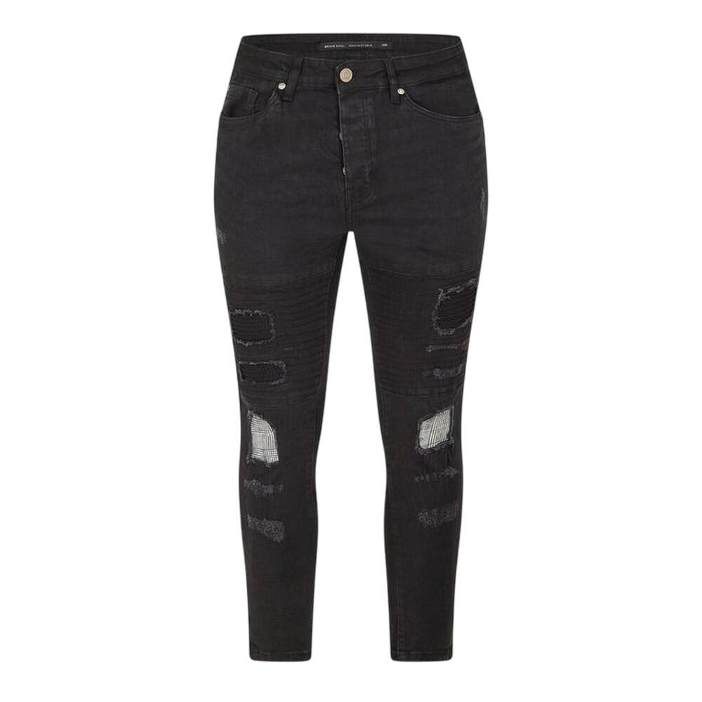 Brave Soul Mens Washed Biker Skinny Jeans