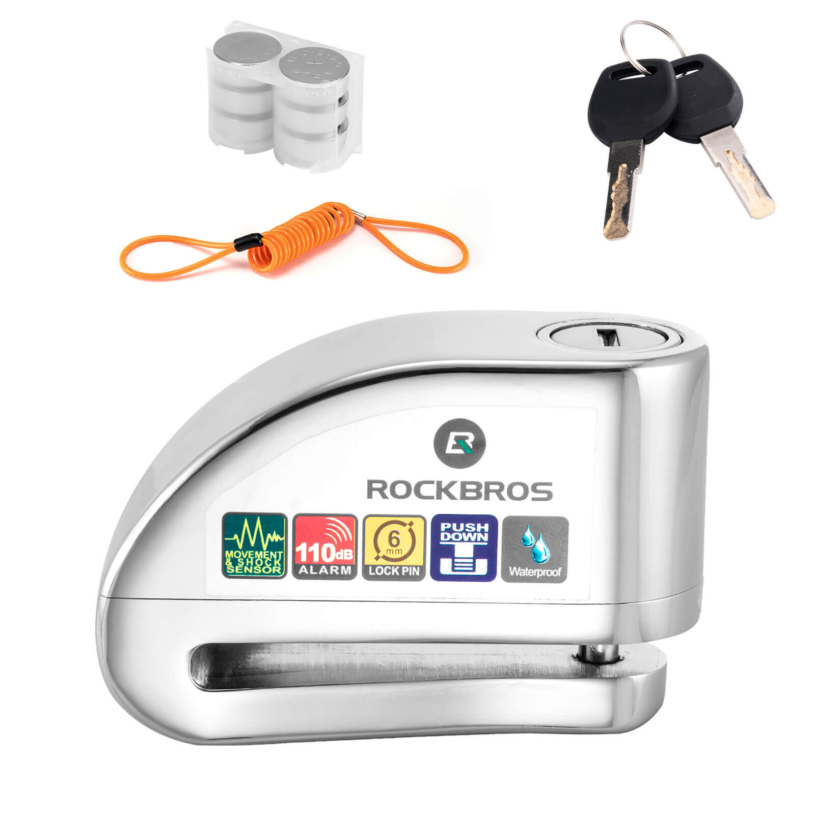 Bike Lock Bicycle Alarm Disc Brake Lock 110dB Anti-Theft Alloy