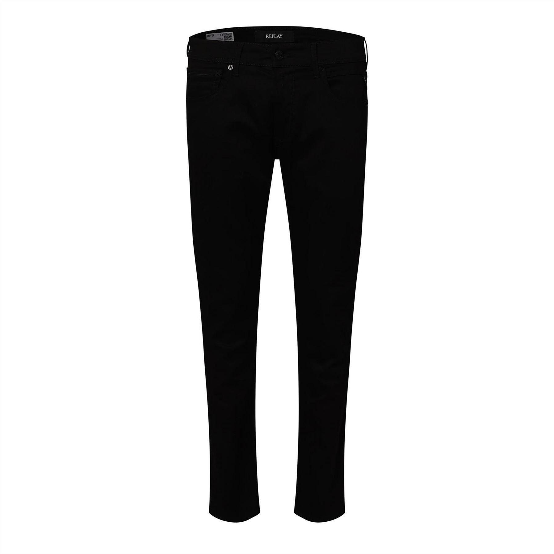 Replay Mens Plain Straight Jeans