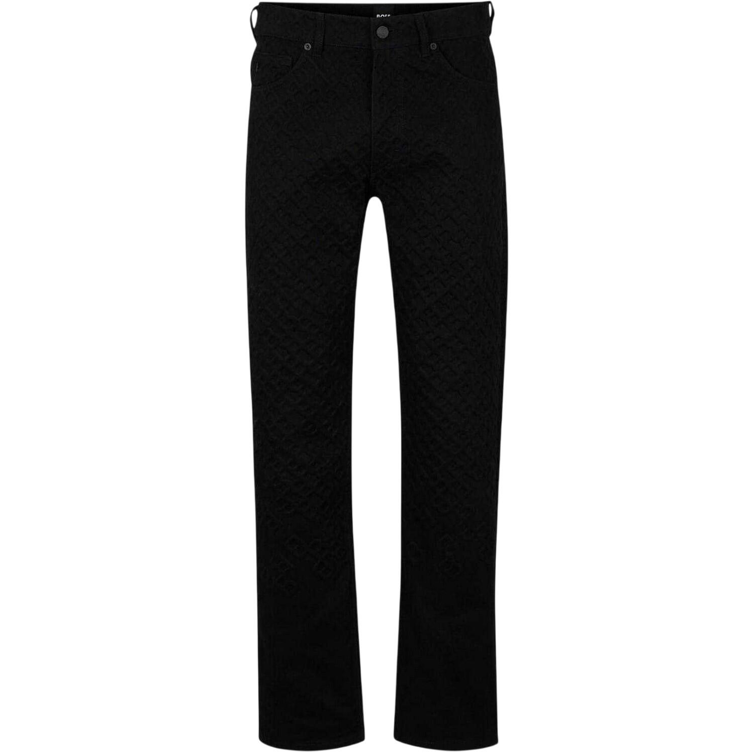 Boss Mens Denim Geometric 5 Pockets Straight Leg Jeans