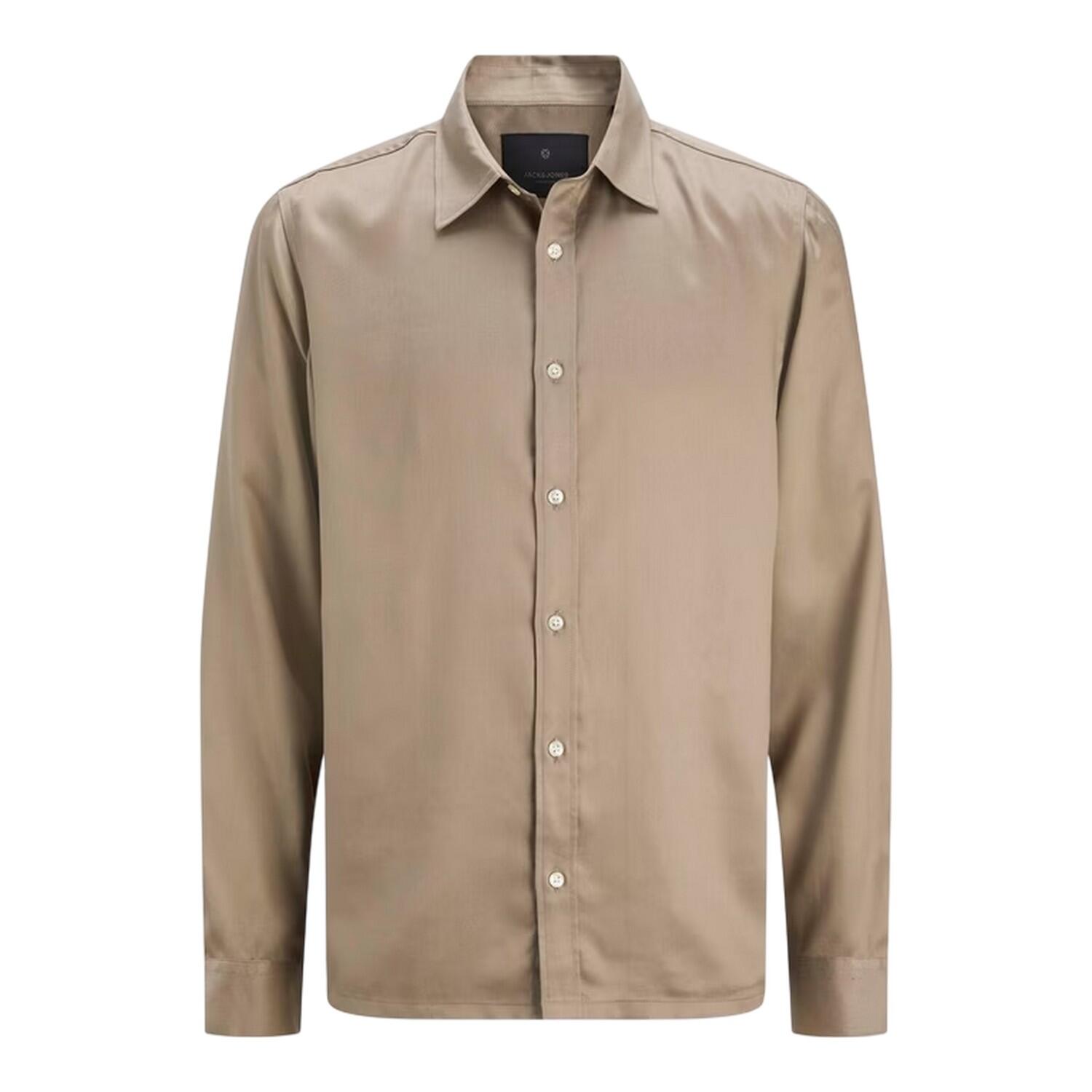 Jack And Jones Mens Plain Long-Sleeved Shirt