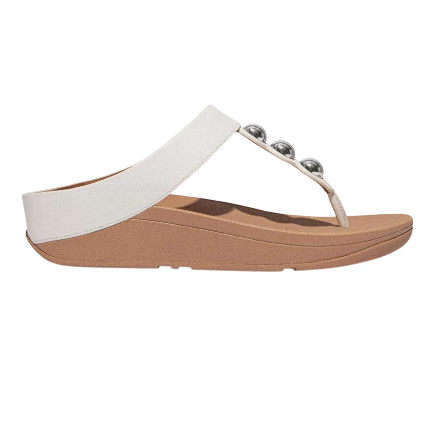Fit Flop Womens/Ladies Mirror Dome Leather Toe Post Wedge Sandals