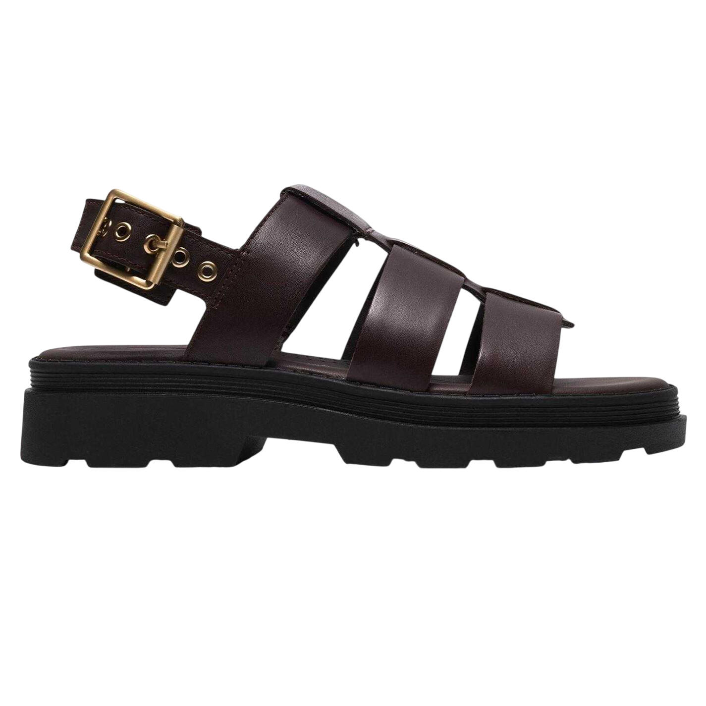 Clarks Womens/Ladies Orinoco3 Fisherman Leather Chunky Sole Flat Sandals