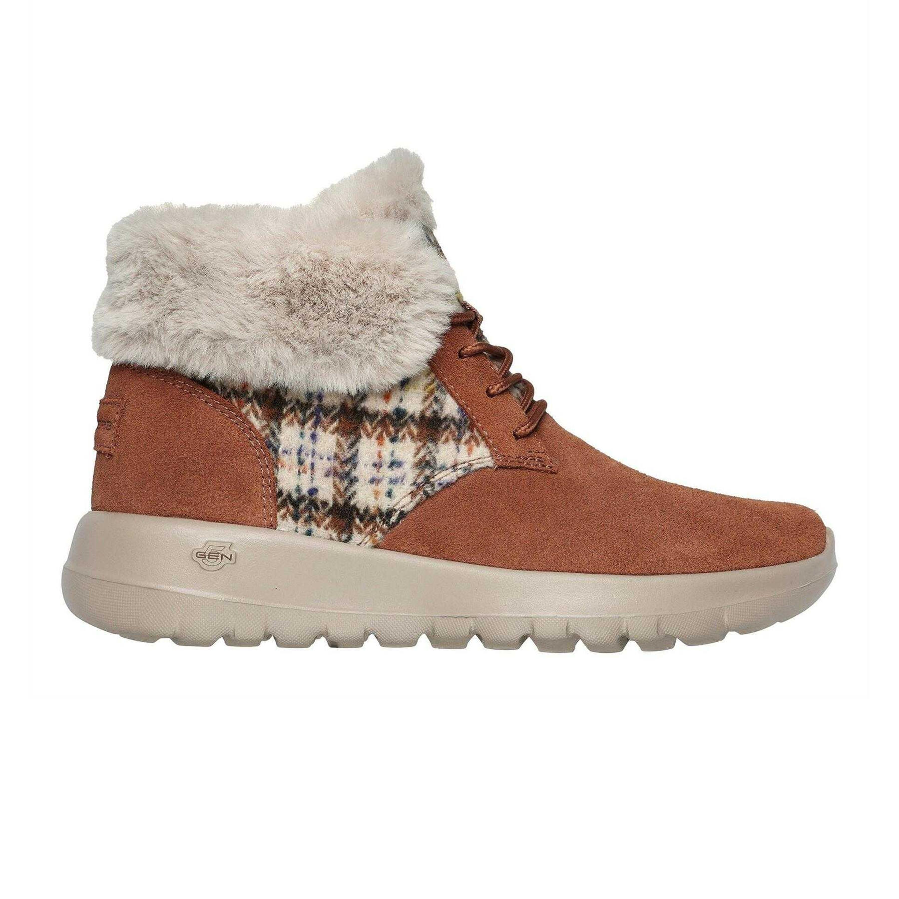 Skechers Womens/Ladies Go Joy Tartan Suede Trainers