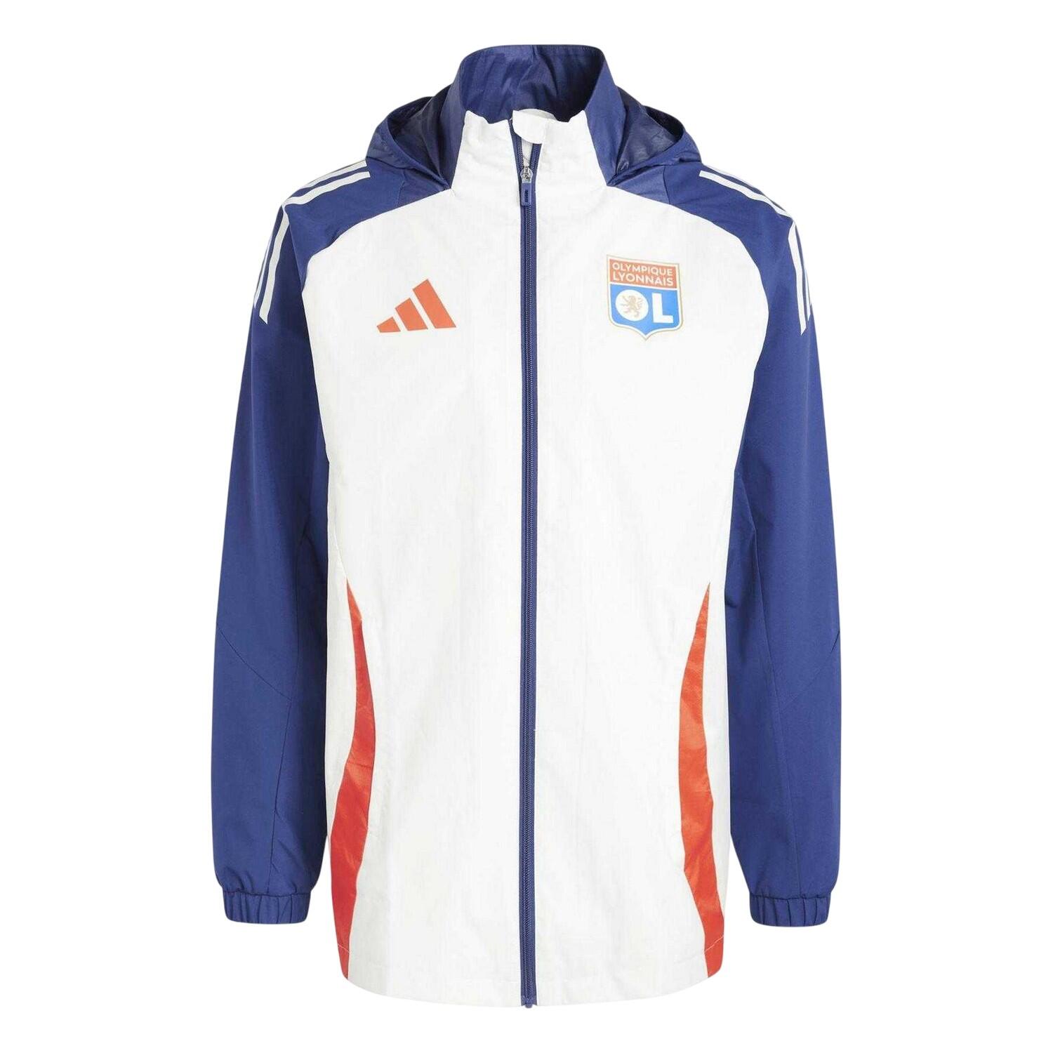 Adidas Mens Olympique Lyonnais Tiro 24 Waterproof Jacket